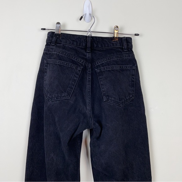 Reformation Cynthia High Rise Straight Jeans Button Fly Washed Black - Picture 9 of 12